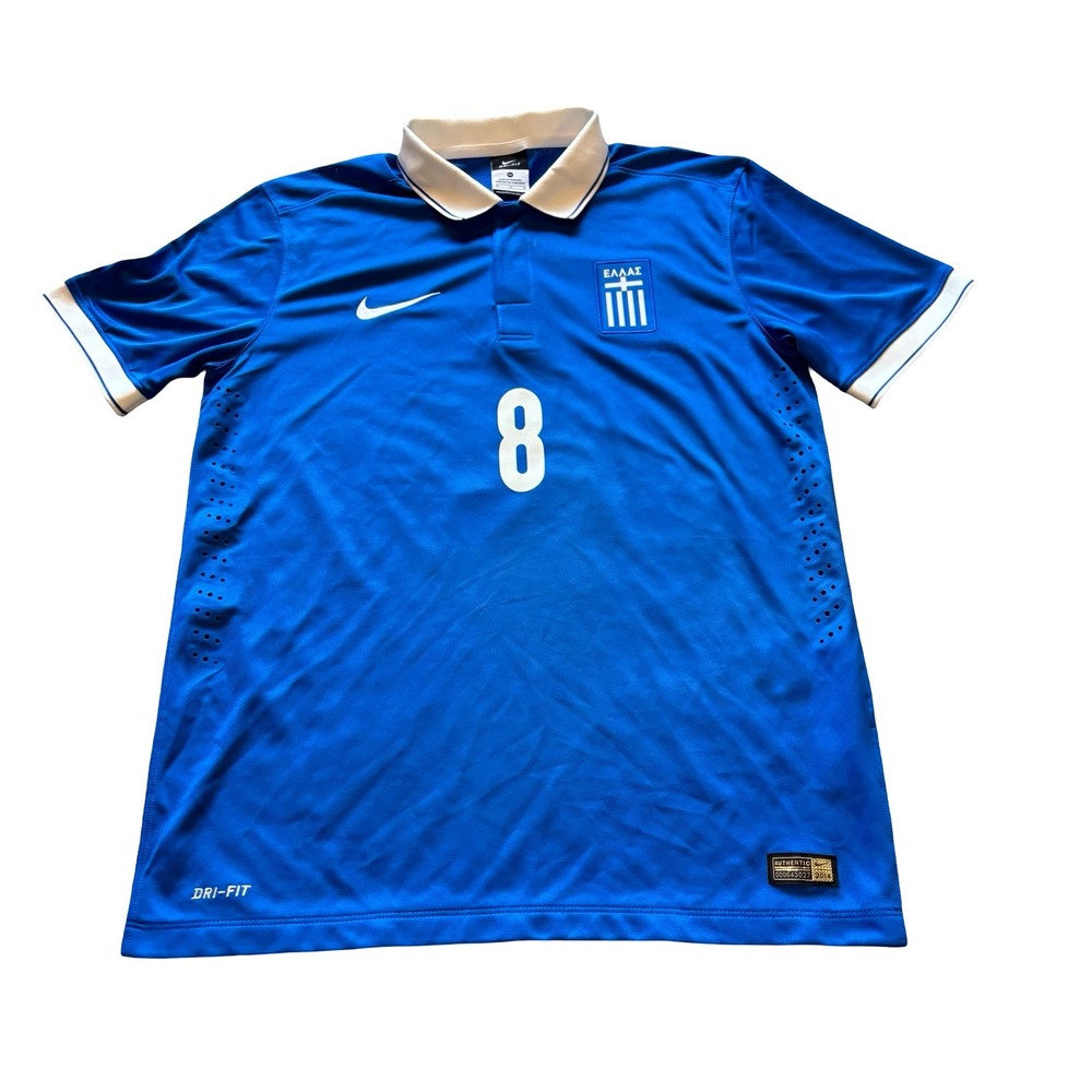 Nike Greece National Team 2014 World Cup Kone 8 Home Jersey Blue Mens Medium NWT
